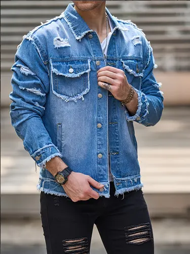 Form-fitting Denim Jacket For Men