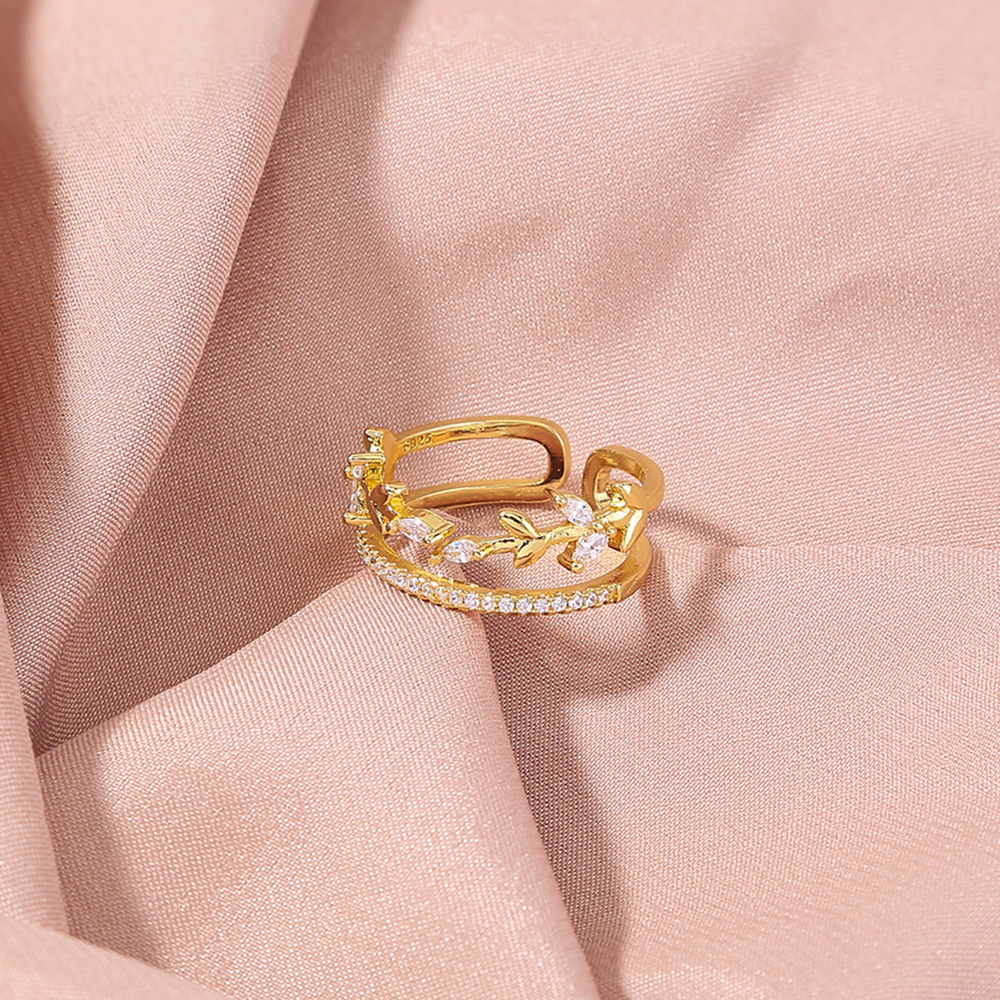 Twigs with sparkly zircon adjustable ring