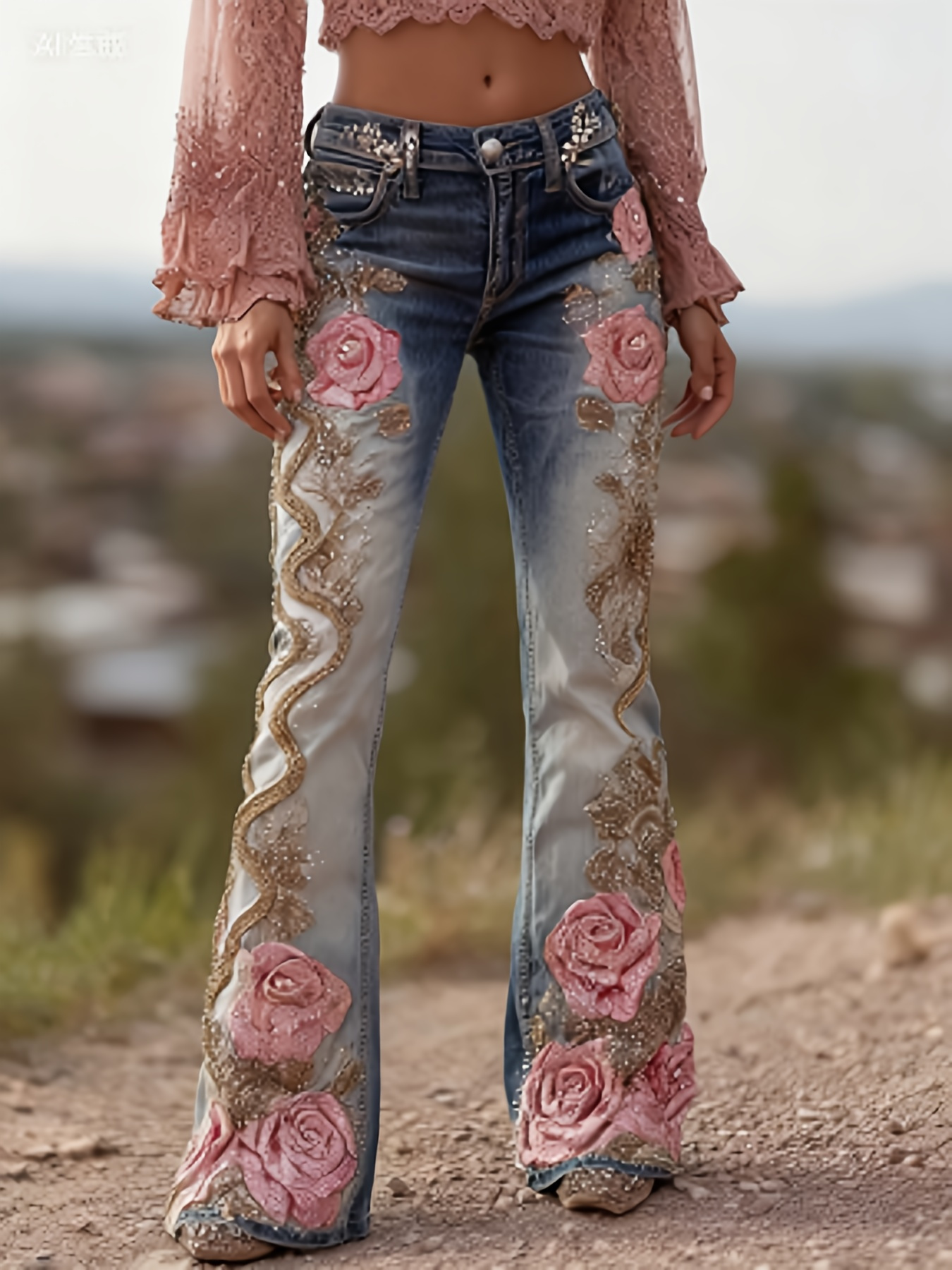 Trendy Printed Trousers, Fashionable Women's Jeans