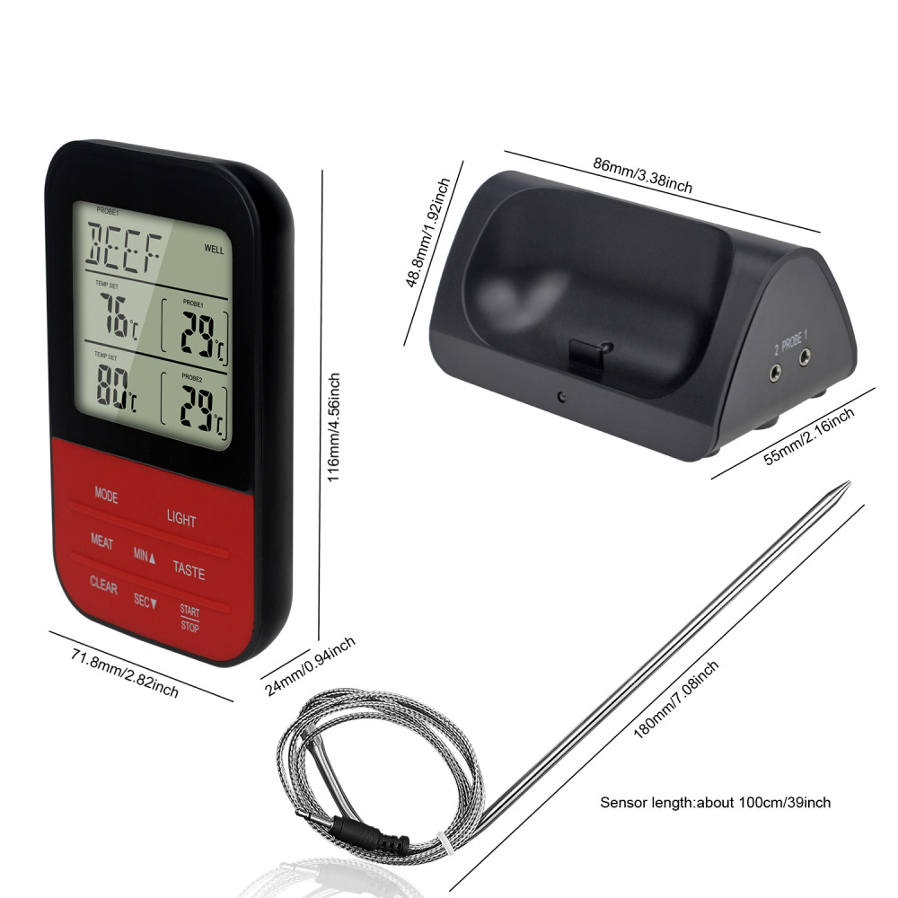 Title 2, Wireless Barbecue Thermometer Digital Multifunc...