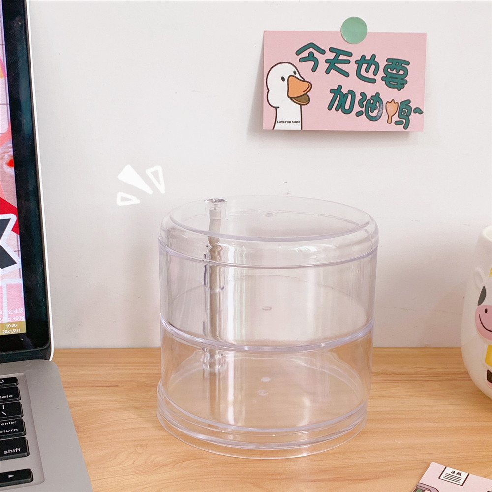 Transparent Multi-layer Rotating Storage Box Cosmetic Desktop Dust-proof Jewelry Storage Rack - 22
