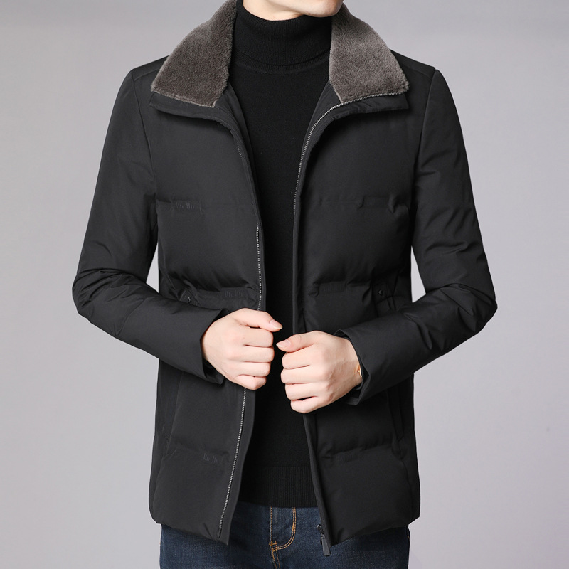 Title 1, Thick, warm white duck down hooded jacket provi...