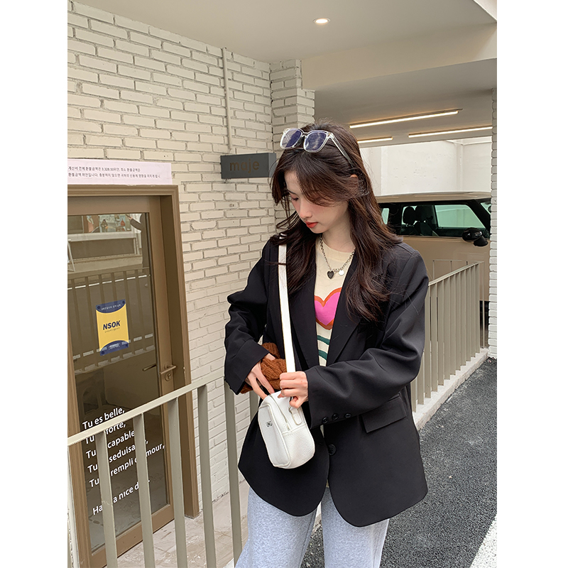 Women's New Temperament Shoulder Pad Casual Thin Suit Jacket