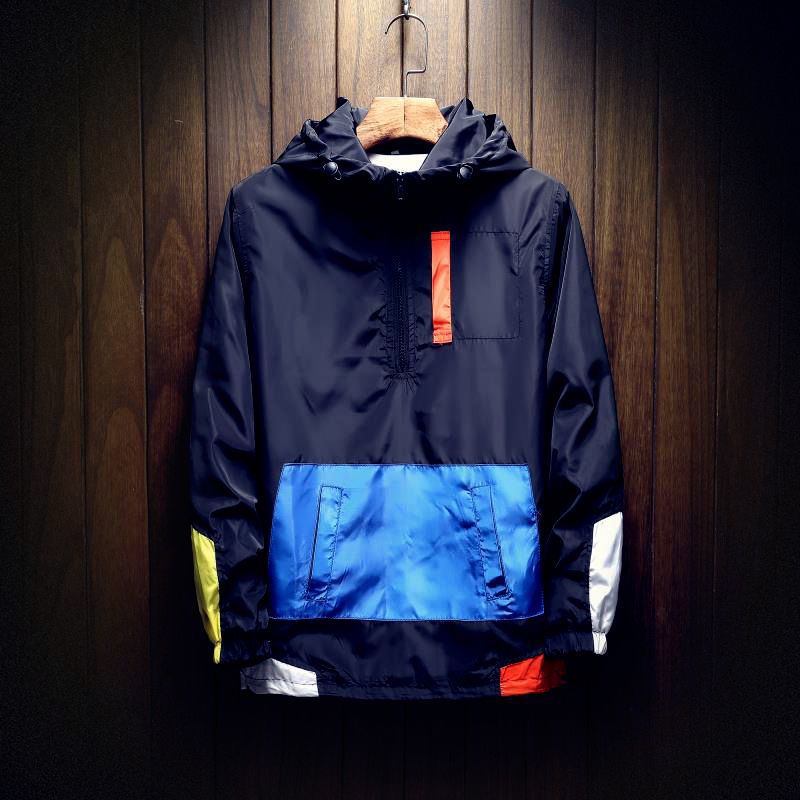 Colorblock Trend Loose Casual Hedging Baseball Uniform