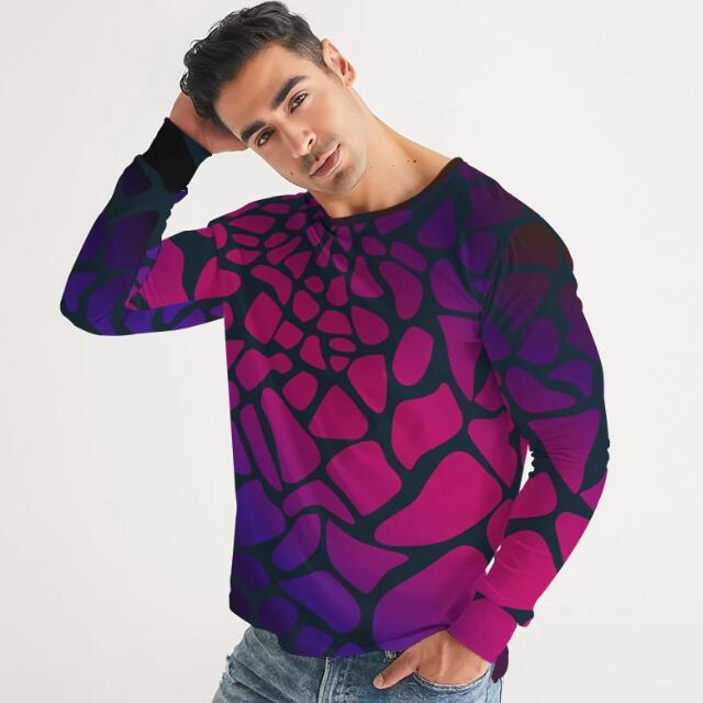 3D Geometric Pattern Printed Casual Oversize Round Neck Sweater