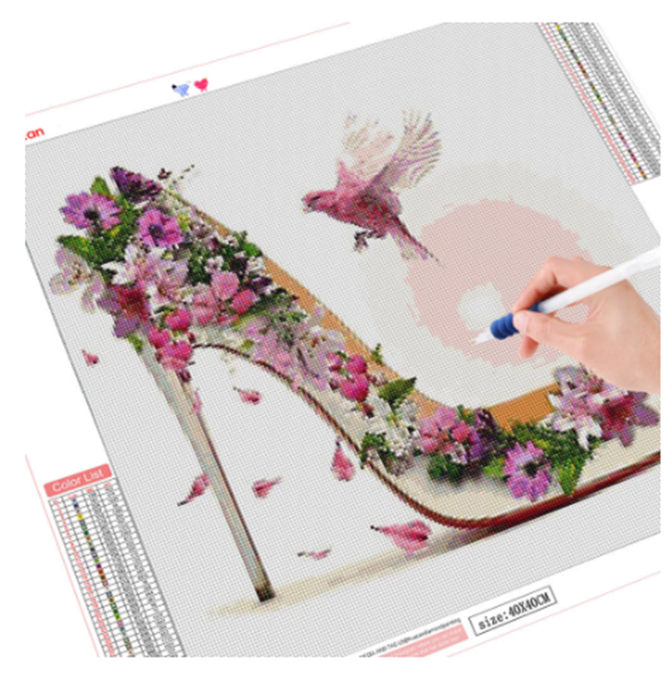 Full Square Round 5d High Heels Embroidery Landscape