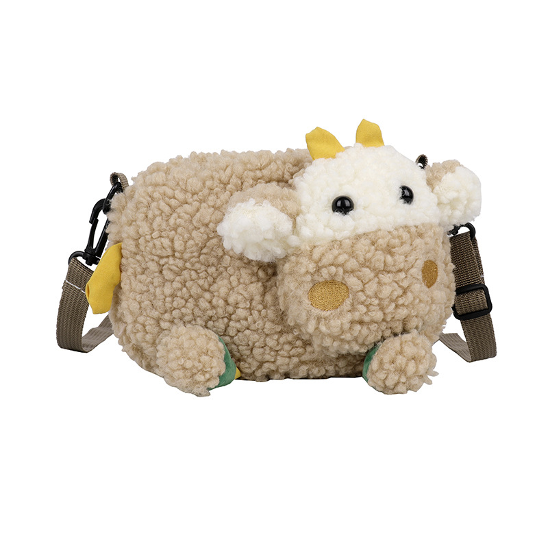 Title 3, Plush Bag for Women Cartoon Lamb Design Student...