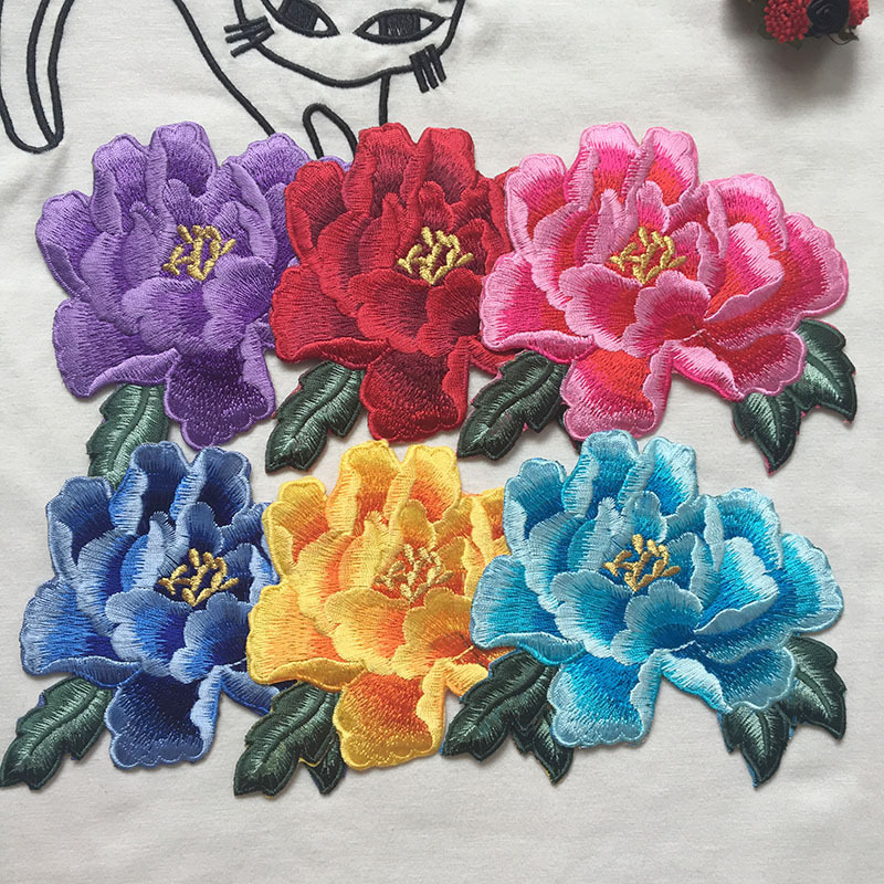 Clothing Accessories Embroidery Big Peony Stage Wear Ethnic Clothing Wallet Patch… — image 1
