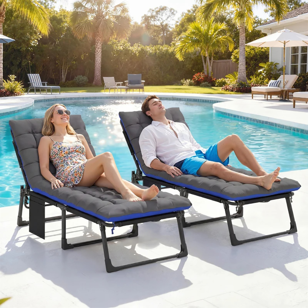 Folding Chaise Lounge Chair Set, picture 2 of 5