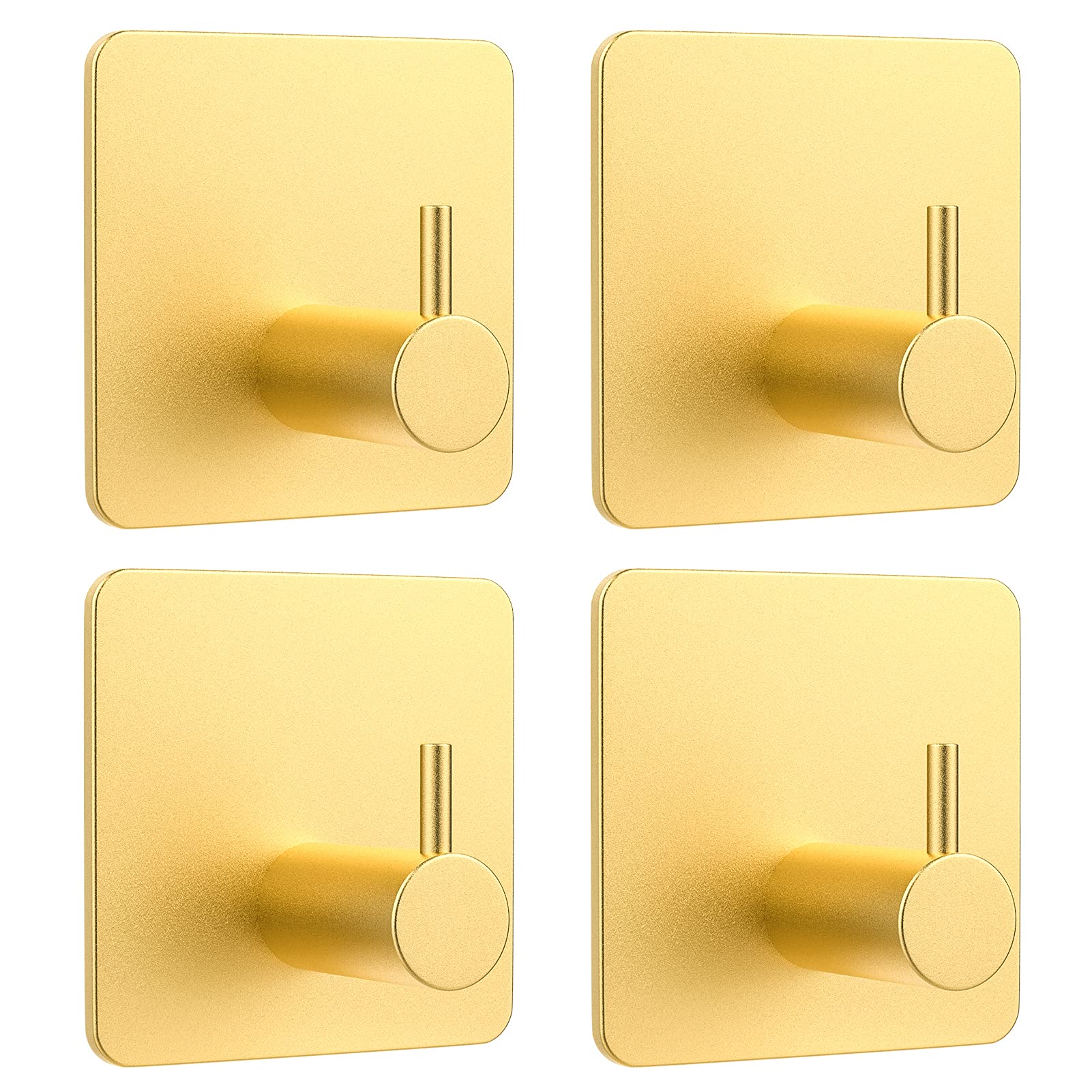 Self-adhesive Towel Hooks, Towel Hooks Without Drilling, Rustproof Coat Hooks, Bathrobe Hooks, Stainless Steel Wall Hooks For Kitchen And Bathroom  Gold - 4 Pack - Image 1