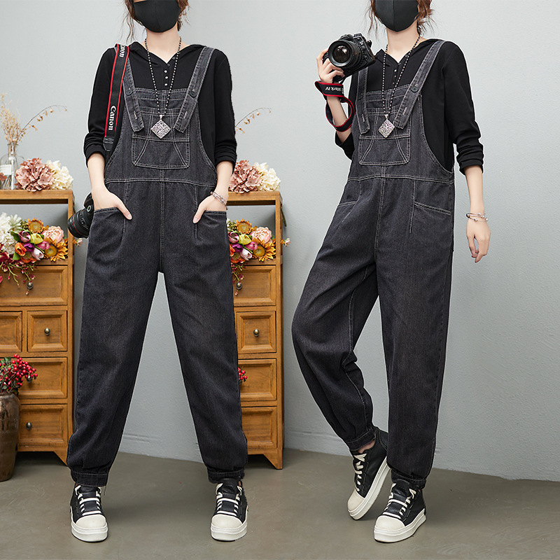 Title 7, Loose Solid Color Large Size Jean Suspenders