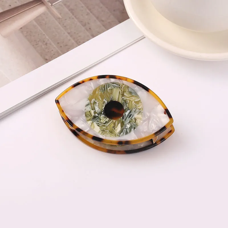 French Big Eye Acetate Hair Scrunchies - Green Card Color