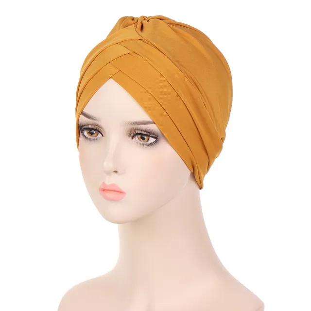 New Multi color Crystal Hemp Three layer Turban Hat Orange - Shop at LoveMi