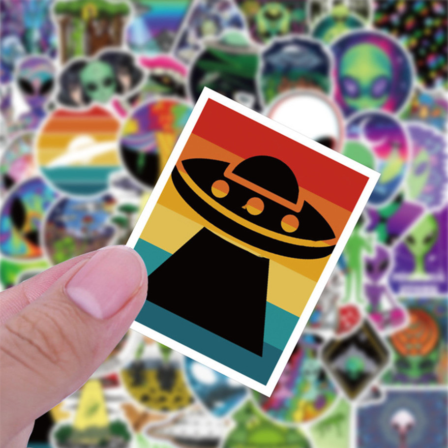 50 Eliens Alien Cartoon Doodle Stickers UFO Ideas