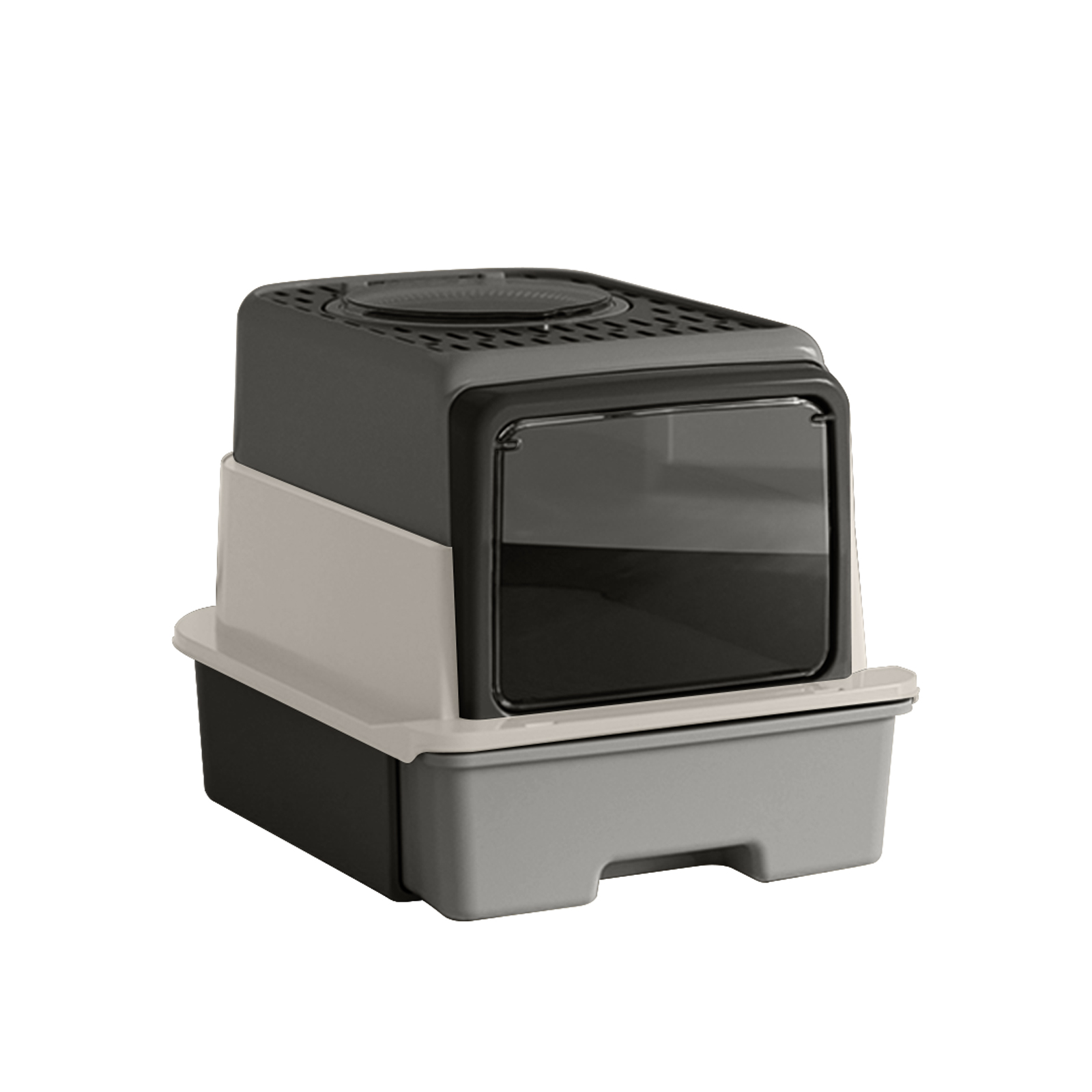 Three-Compartment Cat Litter Box