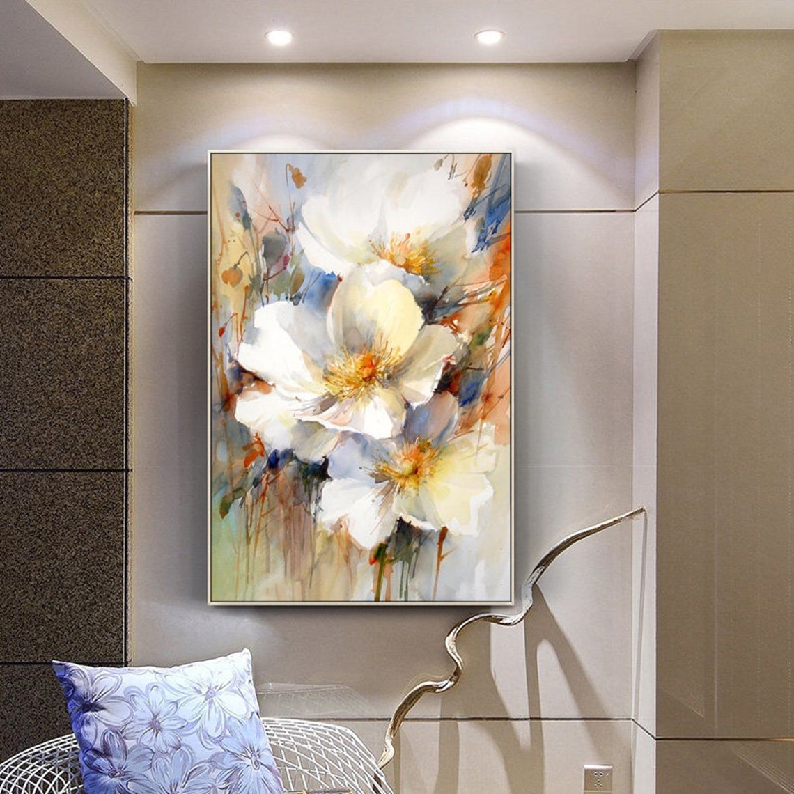 Handmade Floral Oil On Canvas Painting Home Decoration Poster — foto 9