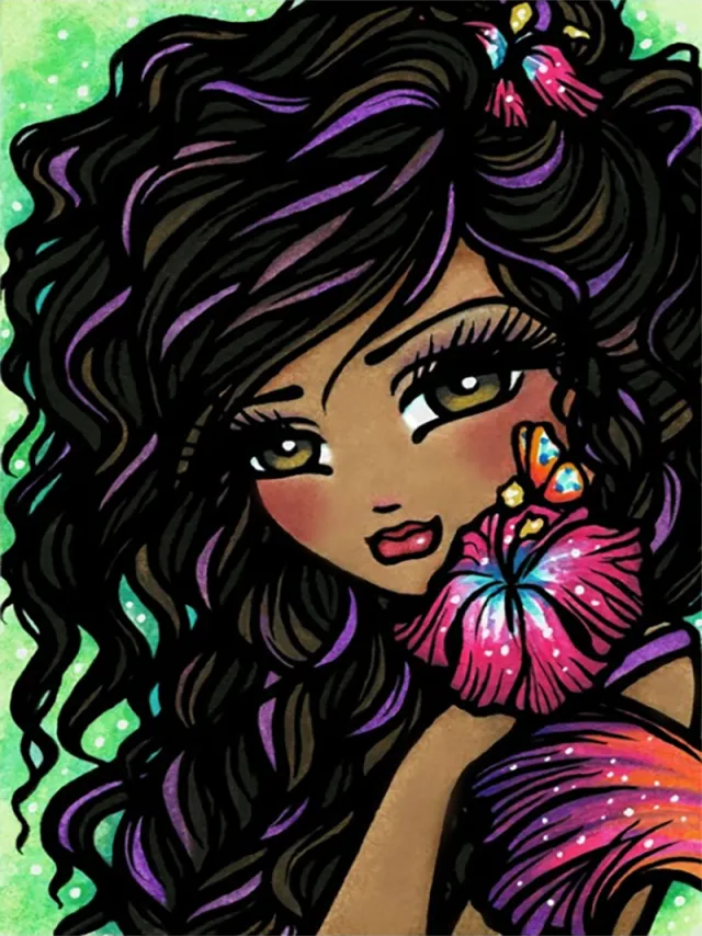 Diamond Embroidery Cartoon Set Room Decoration Picture Round - Shop at LoveMi