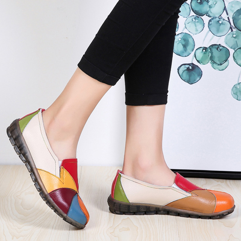 Title 6, Colorblock Retro Flat Heel Shoes