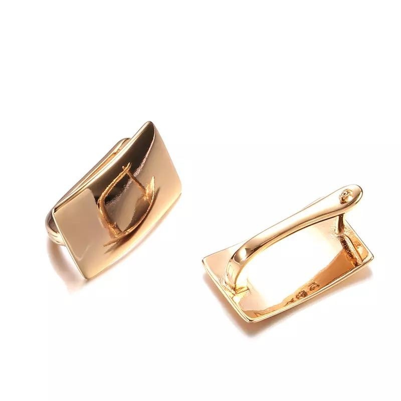 Title 5, Fashion Simple 14K Gold Square Glossy Ear Clip