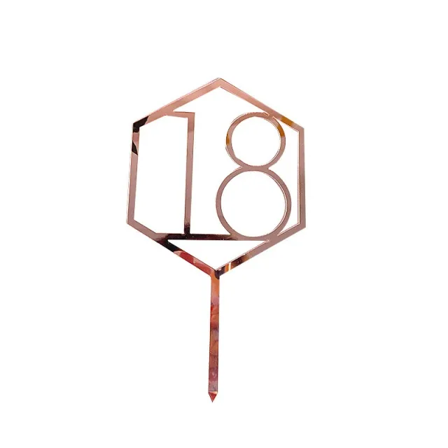 Cake Insertion Anniversary Birthday Cake Decoration Baking Decoration Rose Gold - Shop at LoveMi