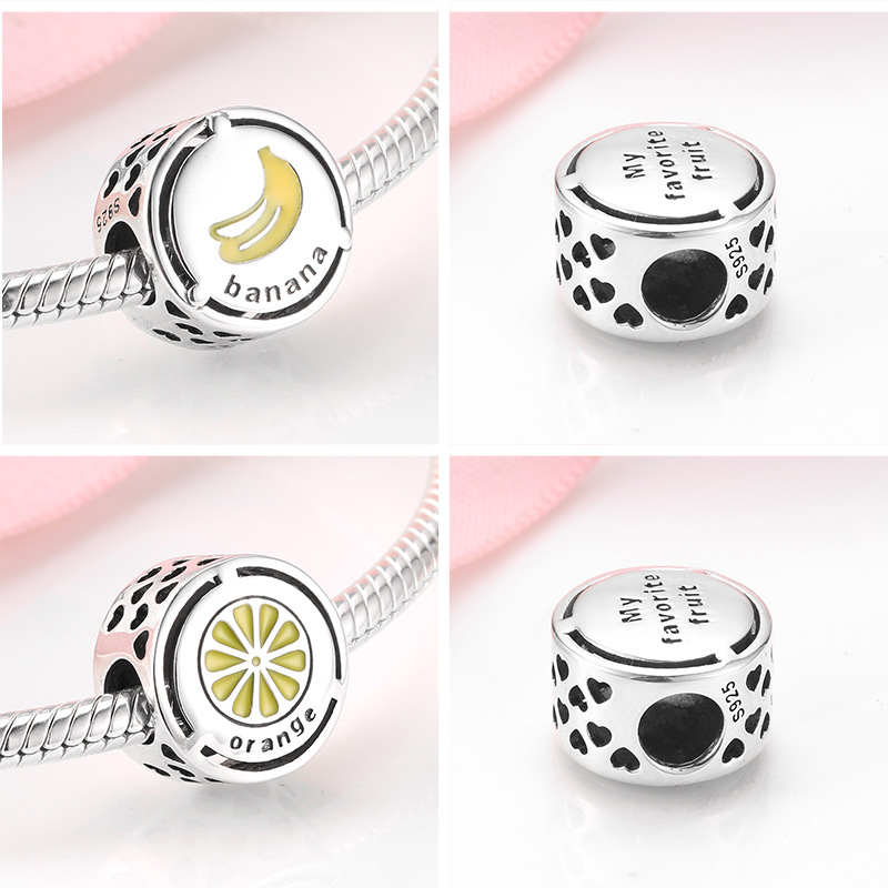 Title 2, S925 Sterling Silver Beads Round Hollow Fruit S...