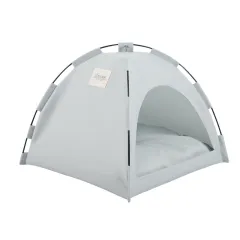 Cat Tent Cooling Mat Dog House Pet Sofa Camping Dog Bed With Cushion For Dog Kennel Indoor Cat Nest Cat Bed Pets Products - Green Grey - View 1