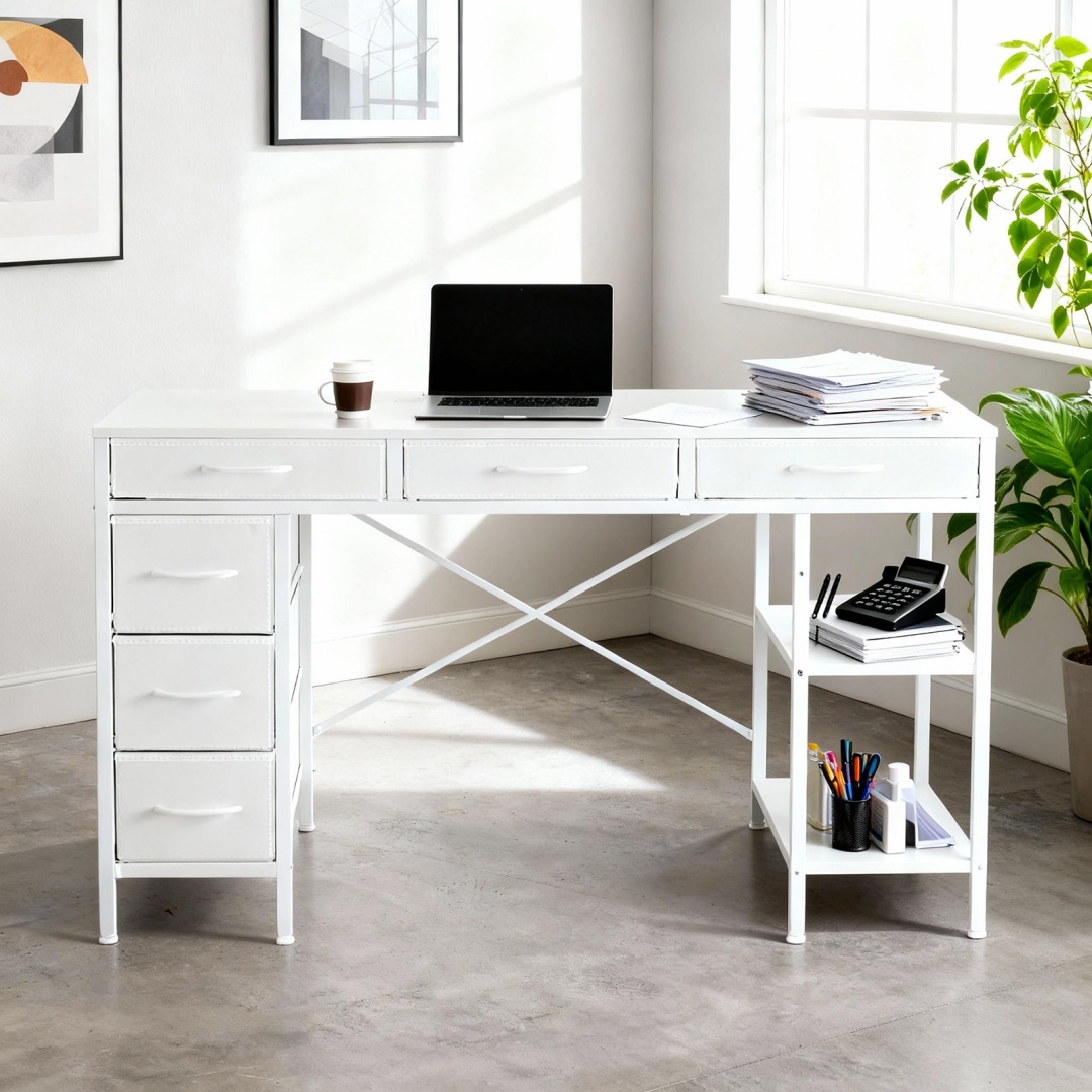 55-inch Computer Desk With 6 Drawers image 7
