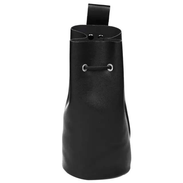 Cowhide Drawstring Leather Handmade Coin Purse Black - Shop at LoveMi
