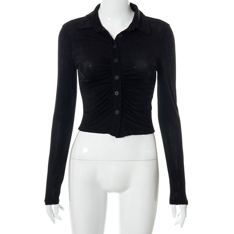 Lapel Long-sleeved Single-breasted Fashion Top