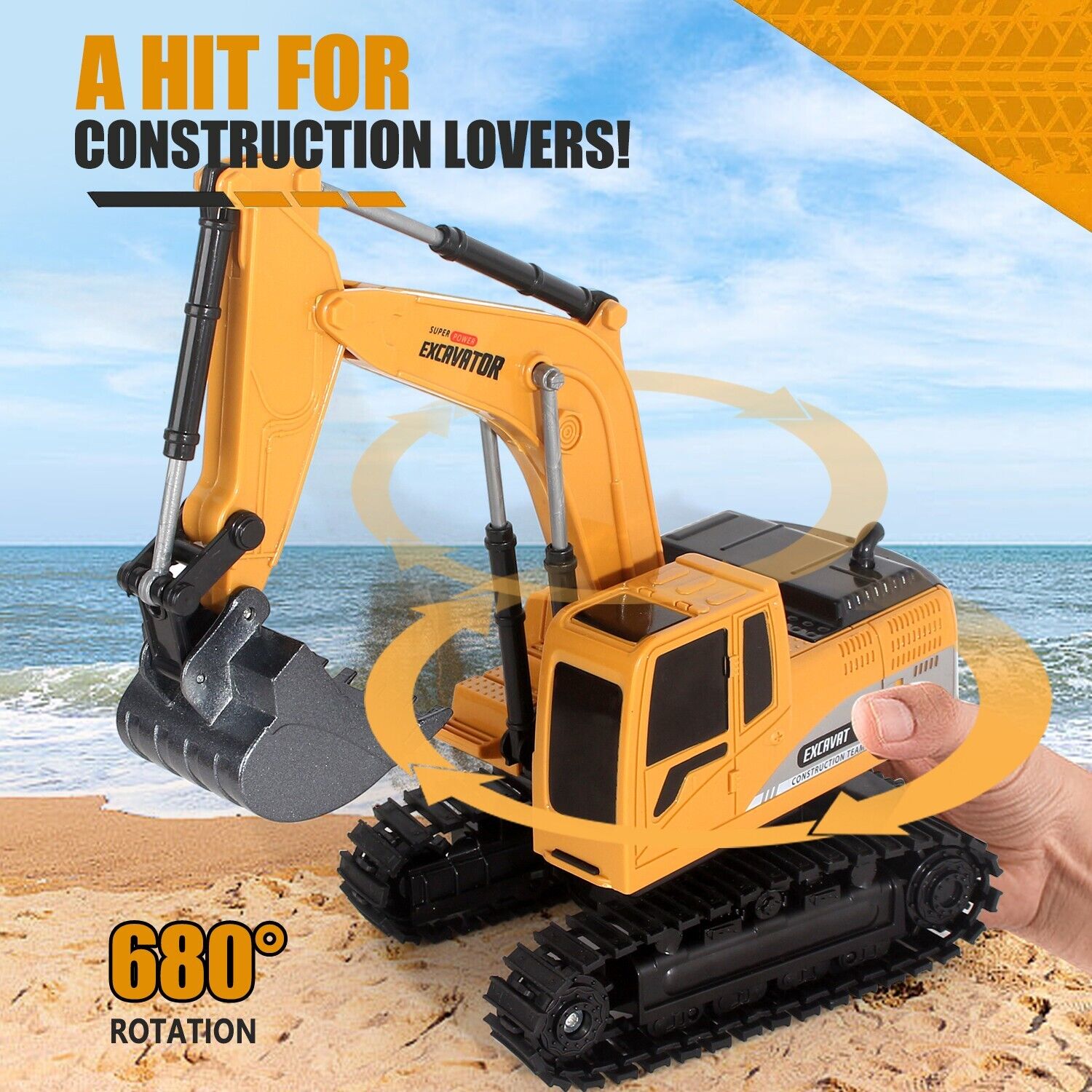 Jiakora Remote Control Excavator RC Digger Truck Construction Vehicles Boys Toys