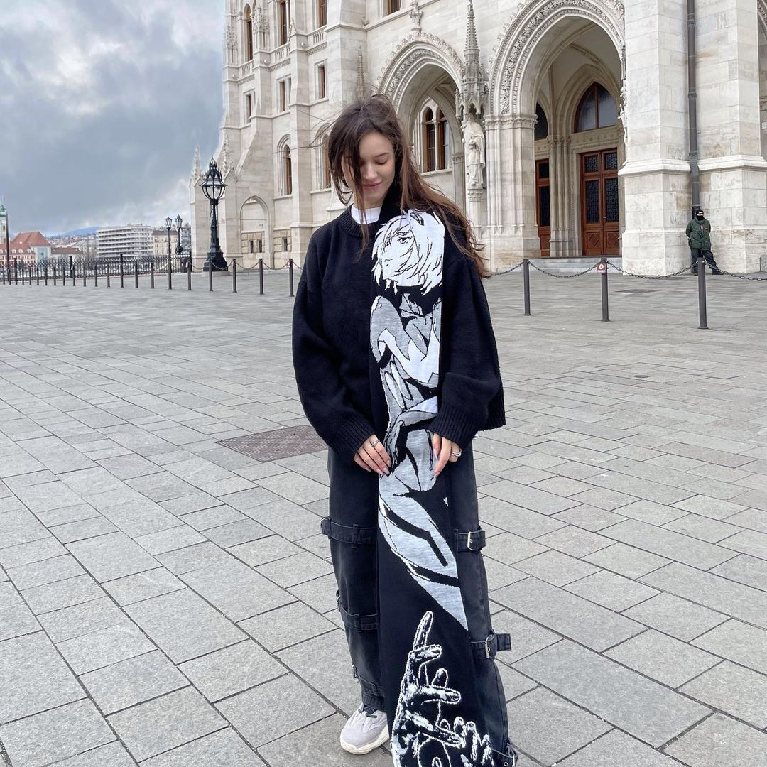 Dark Wind Anime Elements Double Sided Jacquard Situation Trend Everything Scarf