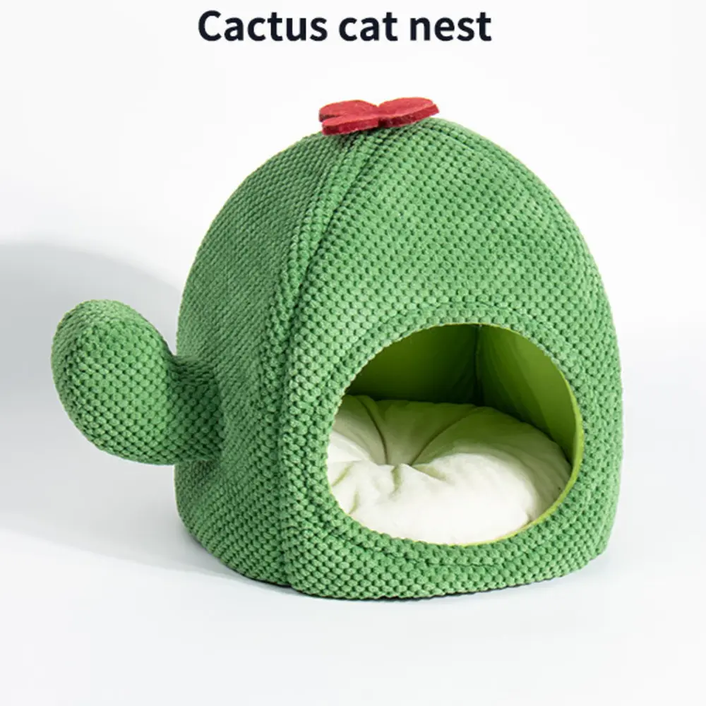 Cactus Cat Bed Warm Enclosed Kitten