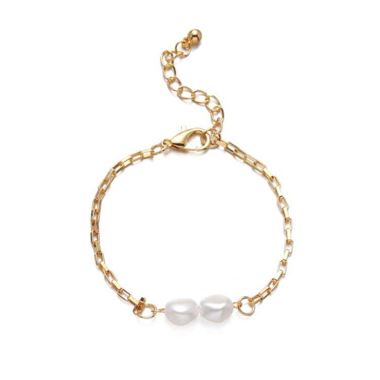 Creative Pearl Alloy Box Chain Niche Cold Wind Boutique Jewelry