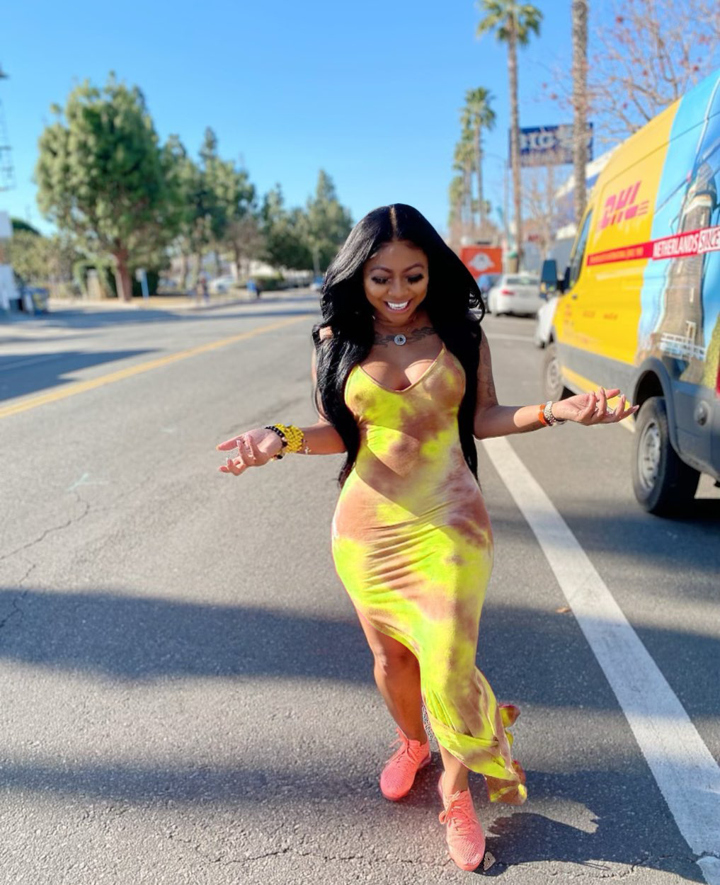 Women's Fashion Tie Dye Print Tank Top Dress