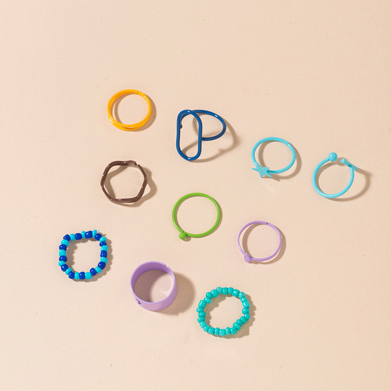 Personalized Ins Fashion Temperament Color Combination Ring