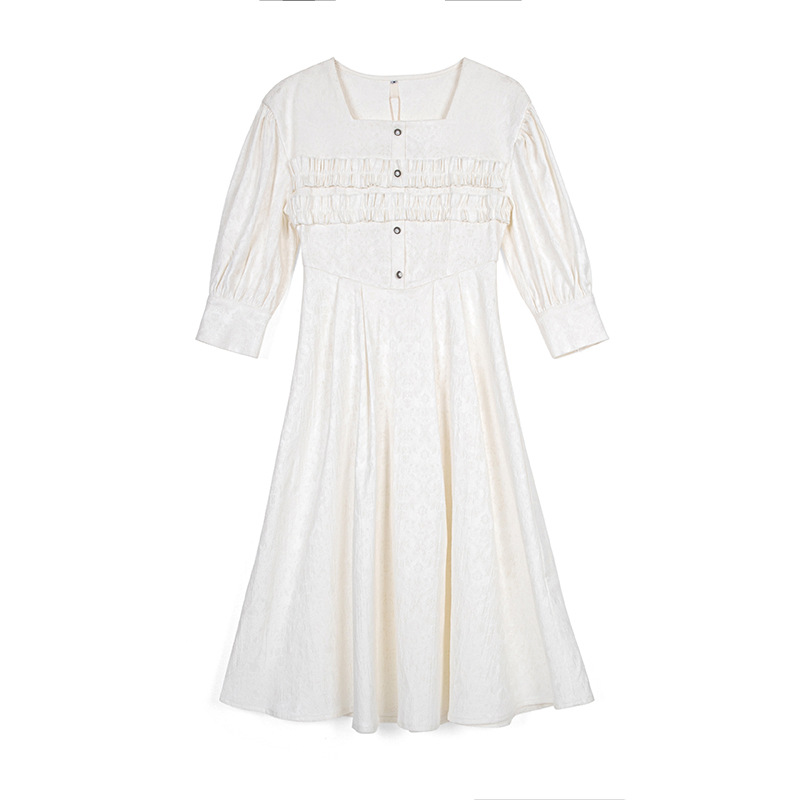 Square Neck Puff Sleeve Midi Dress, picture 2 of 6