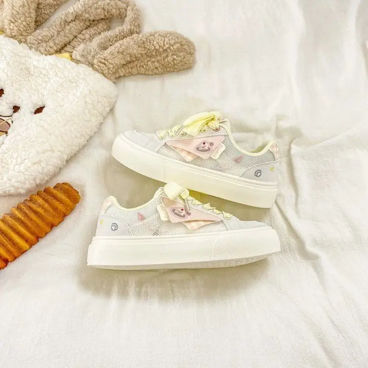 Women Kawaii Mesh Platform Sneakers Breathable Upper