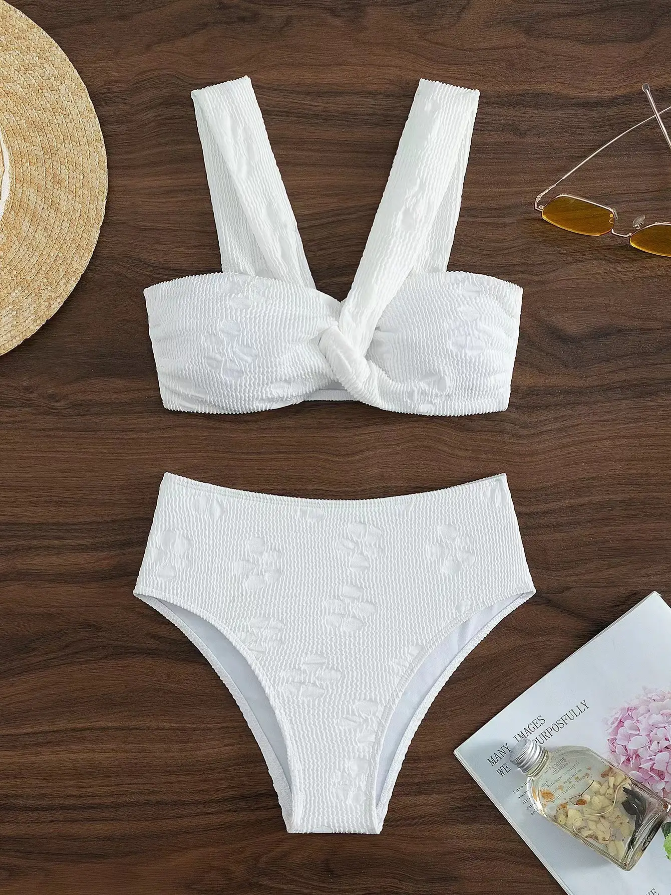 Women's Wave Cloth Split Bikini Swimsuit