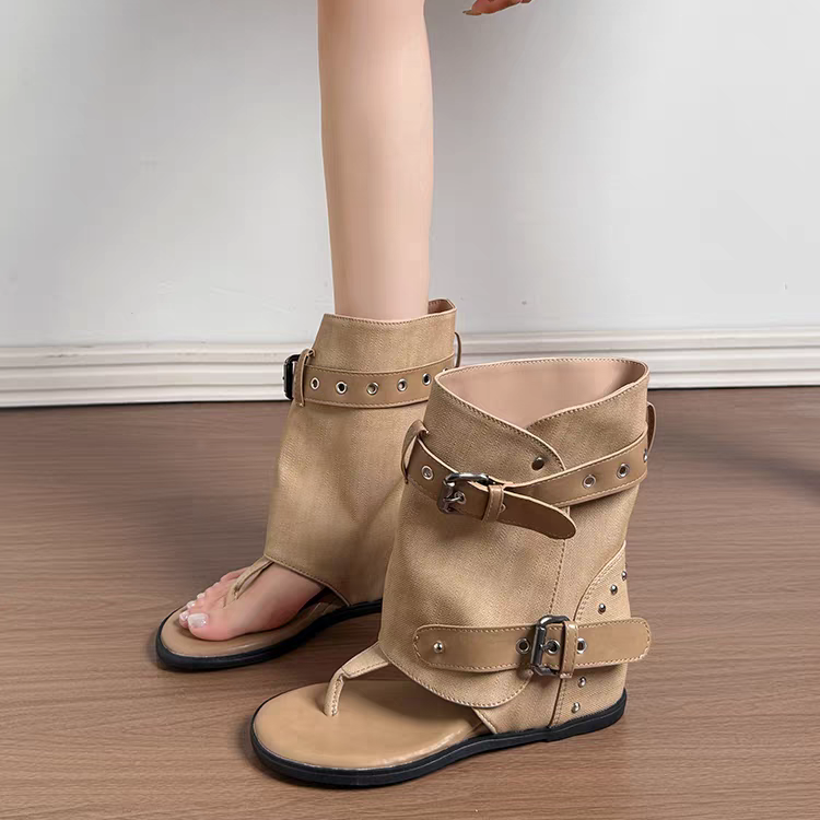Canvas Wrap Cuff Boot Sandals, picture 3 of 5