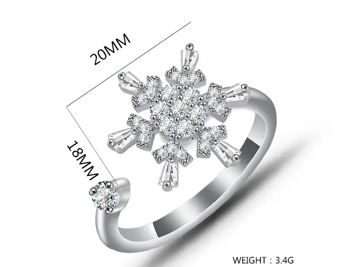 Net Celebrity Personality Rotating Ring Girlfriends Tide With Zircon Adjustable
