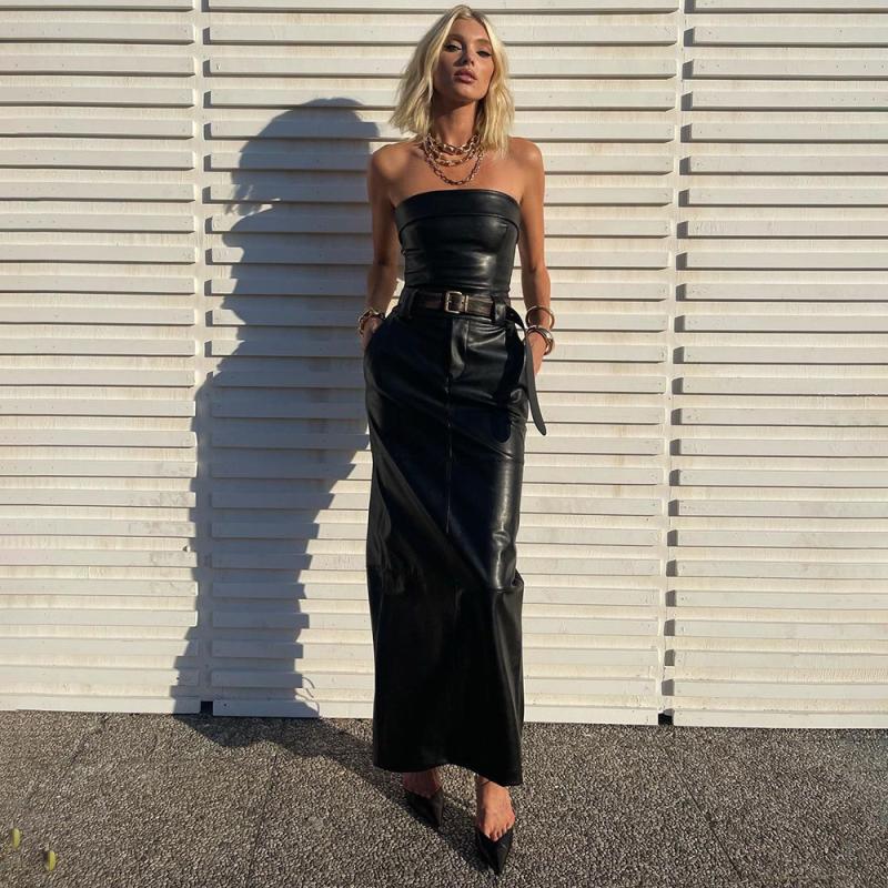 Strapless Top and Maxi Skirt Set