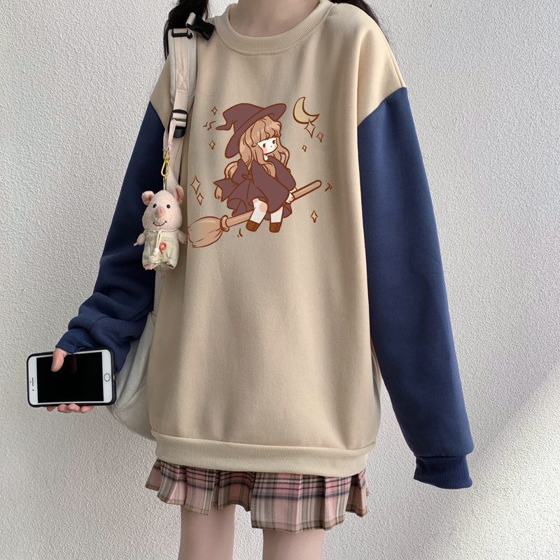 Cute Oversize Sweater Women Loose Plus Velvet Padded Jacket