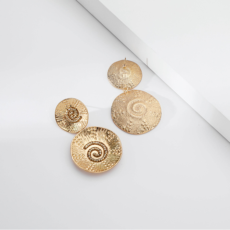 Heavy Industry Earrings Circle Thread Stud Earrings