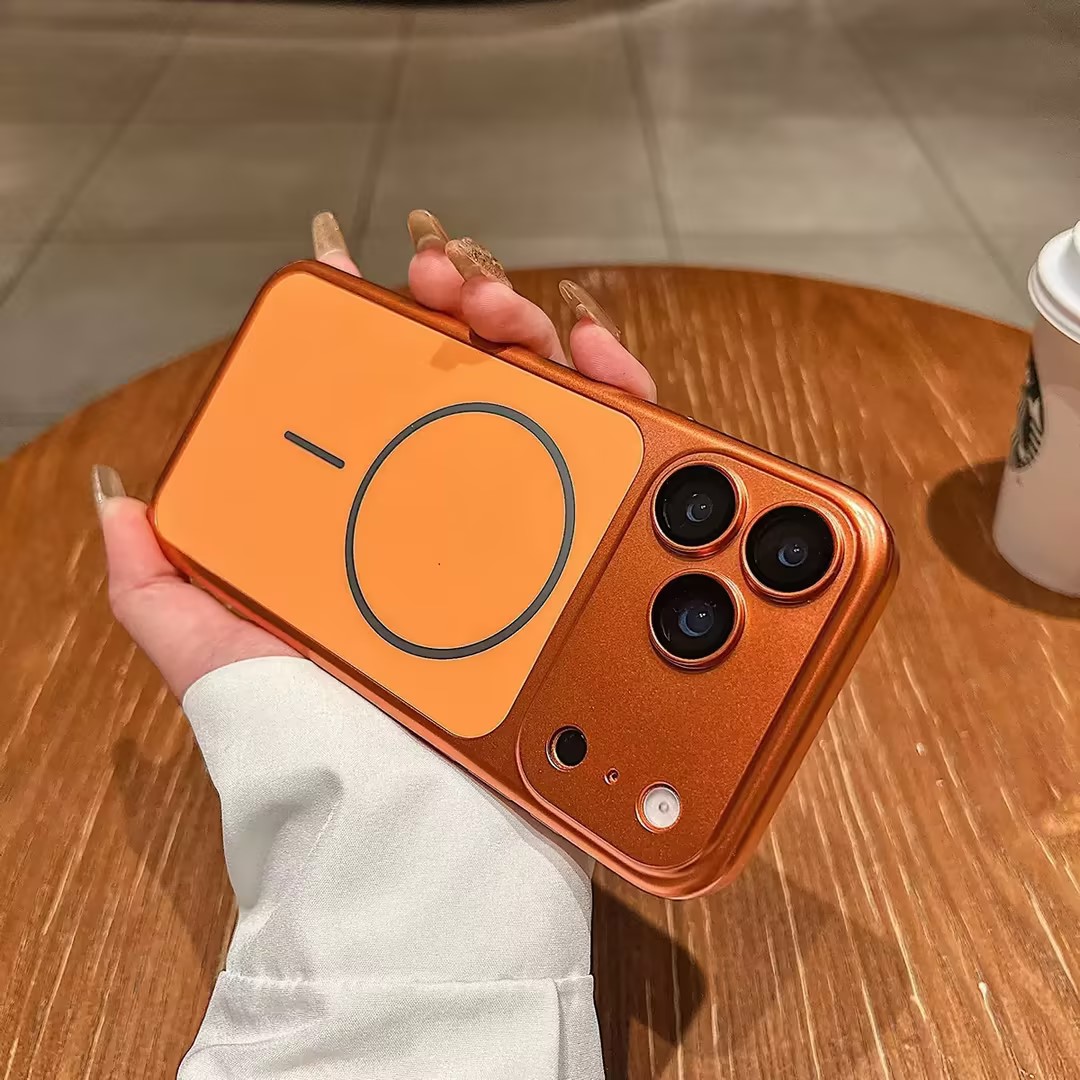 For I Phone 17 Pro Max Case Phone Cover Orange Magnetic Wireless Charging 4