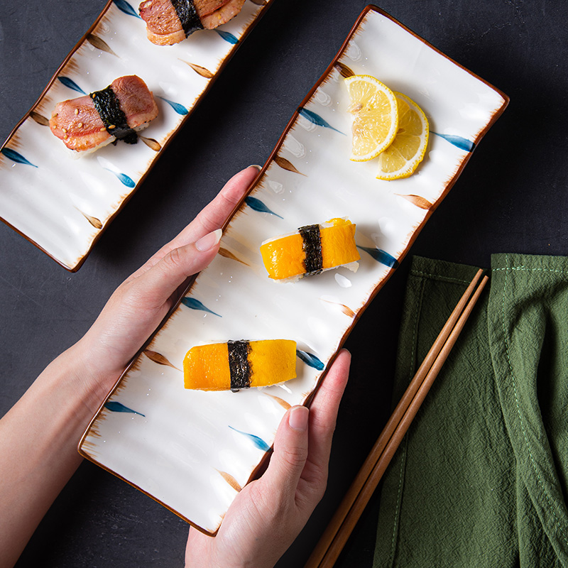 Title 3, Rectangular Ceramic Sushi Plate Tableware