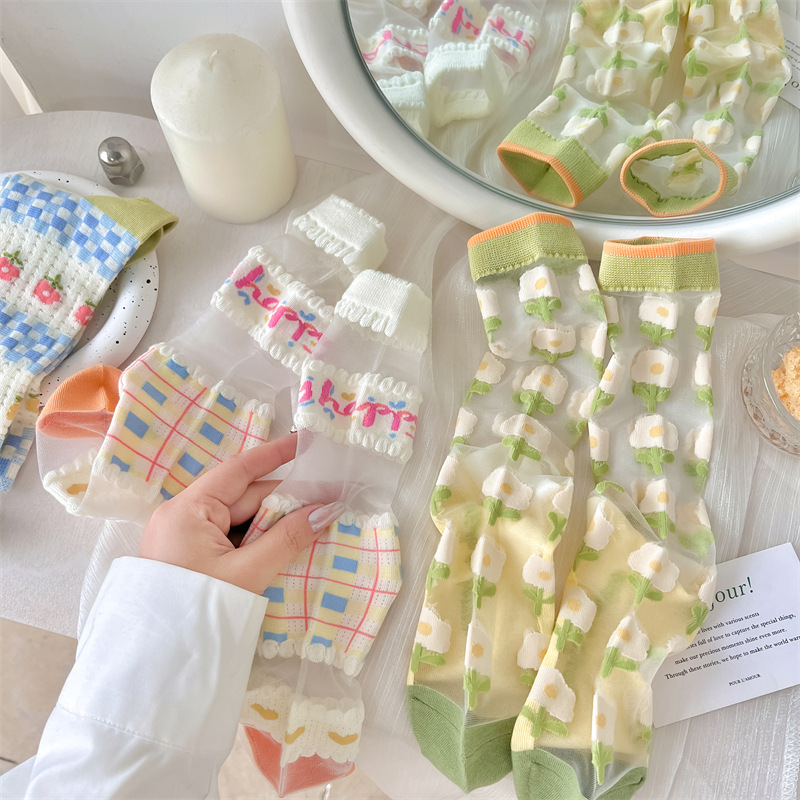 Girl Wind Glass Silk Pile Socks