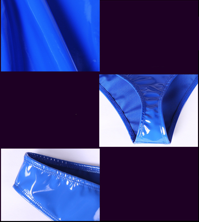 Right Patent Leather Shorts With Narrow Crotch