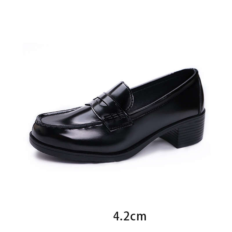 Title 6, Leather Shoes Low-heel College Style Japanese U...