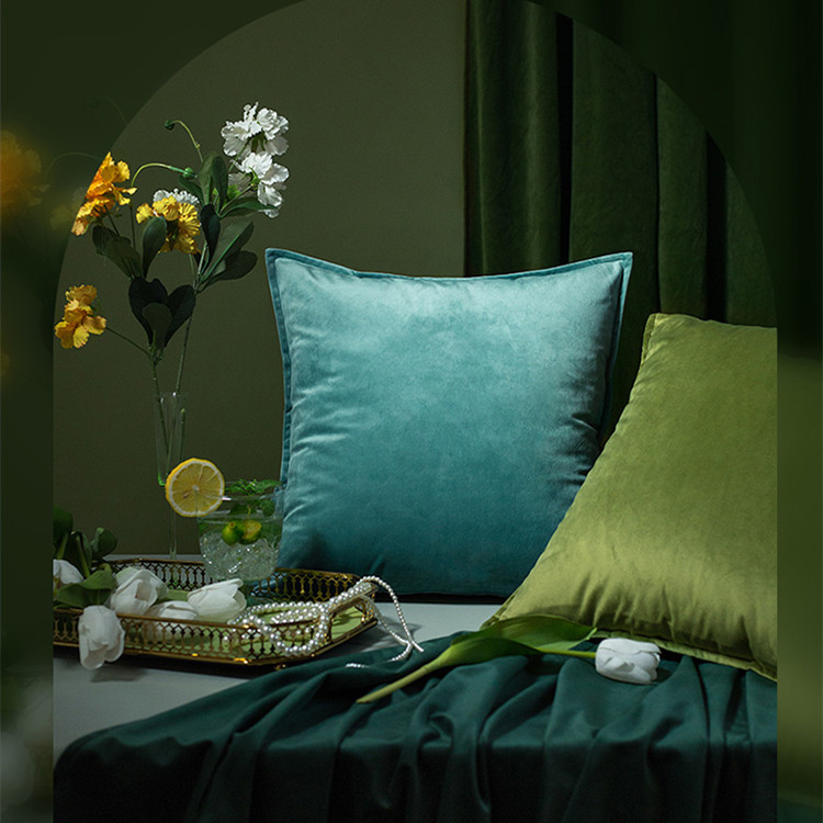 French Solid Color Pastoral Velvet Pillowcase