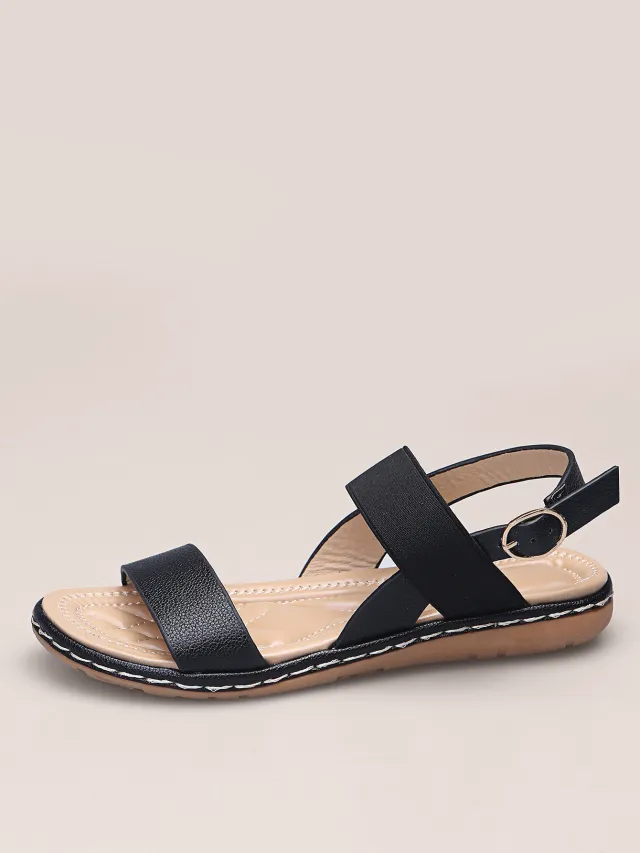 Women's New European And American Comfortable Flat Plus Size Sandals Black - Shop at LoveMi